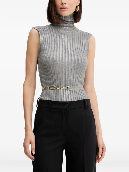  Simona Corsellini Turtleneck Ribbed Top - Grey 