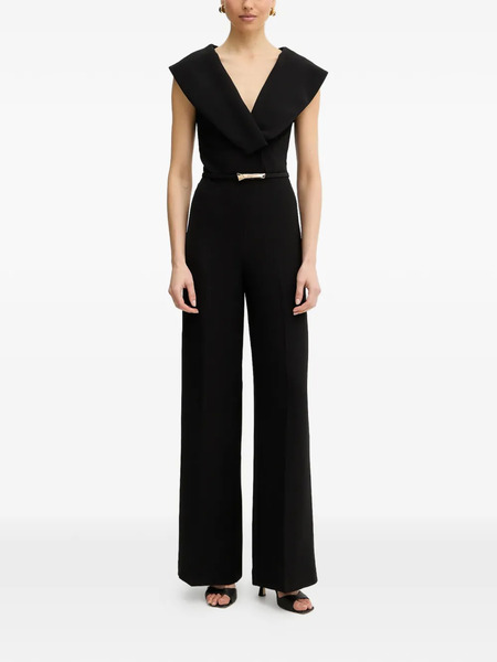  Simona Corsellini V-neck Belted Jumpsuit - Black 