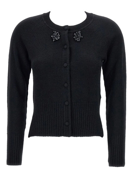  Simone Rocha Beaded-embellished Cashmere Cardigan - Black 