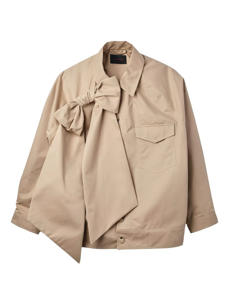  Simone Rocha Bow-detail Dolman-sleeve Jacket - Neutrals 
