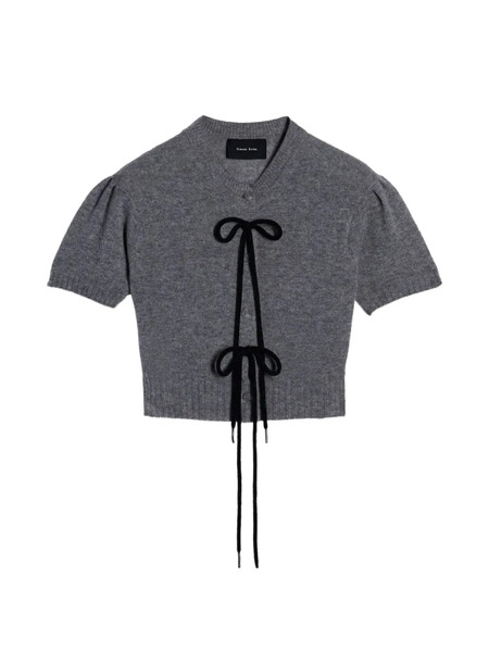  Simone Rocha Bow-embellishment Cashmere Cardigan - Grey 