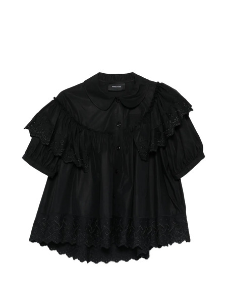  Simone Rocha Broderie-anglaise Sleeveless Shirt - Black 