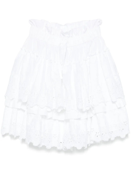  Simone Rocha Broderie-anglaise Tiered Mini Skirt - White 