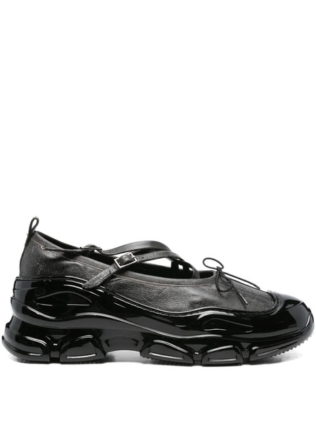  Simone Rocha Cross-strap Patent-toe Sneakers - Black 