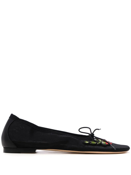  Simone Rocha Crystal-embellished Ballet Flats - Black 