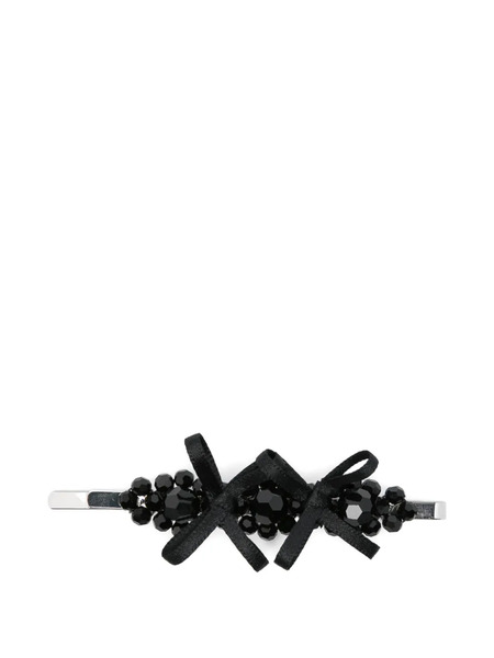  Simone Rocha Crystal-embellished Bow Hair Clip - Black 