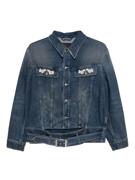 Simone Rocha Crystal-embellished Denim Jacket - Blue 