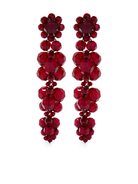  Simone Rocha Crystal-flower Earrings - Red 