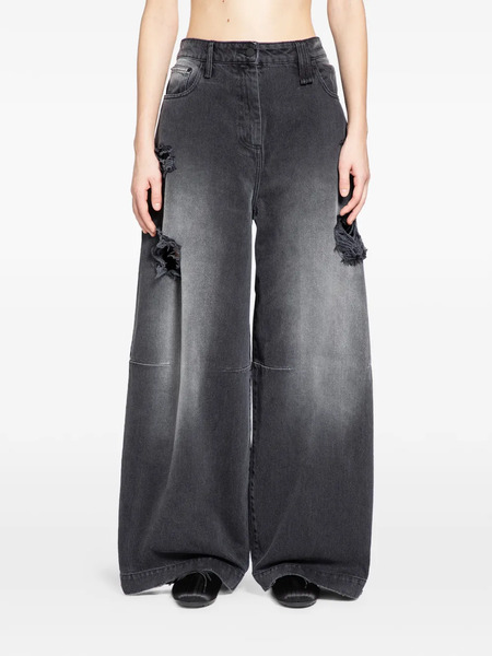  Simone Rocha Distressed Wide-leg Jeans - Grey 