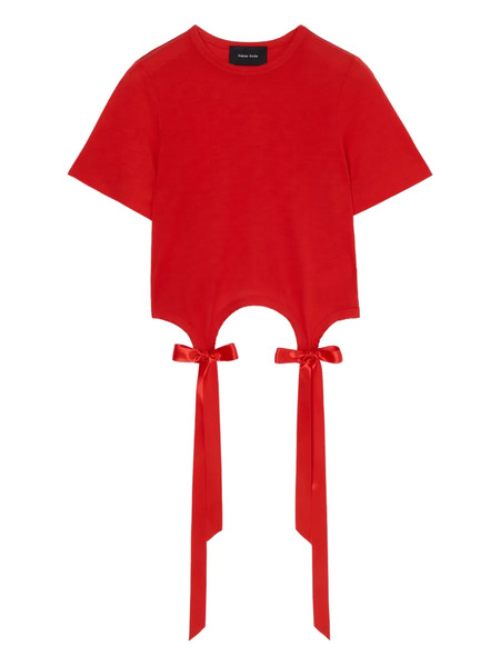  Simone Rocha Easy Bow-detail Short-sleeve T-shirt - Red 