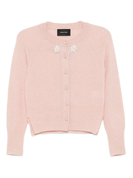  Simone Rocha Embellished Cashmere Cardigan - Pink 