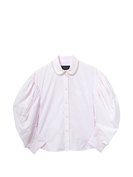  Simone Rocha Embellished Draped-sleeves Shirt - Pink 