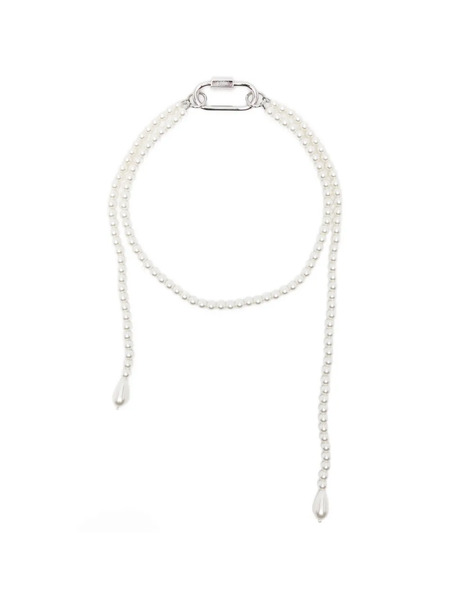 Simone Rocha Faux-pearl Drop Necklace - Silver 