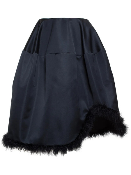  Simone Rocha Feather Trim A-line Skirt - Black 
