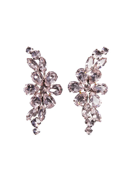  Simone Rocha Floral Crystal Earrings - Pink 