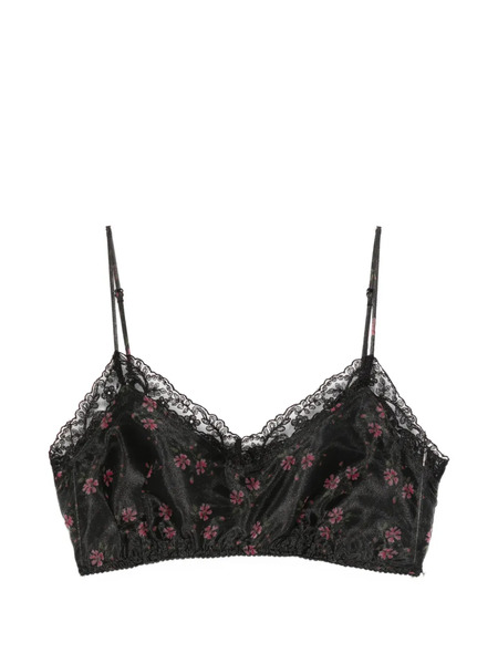  Simone Rocha Floral-lace Crop Top - Black 
