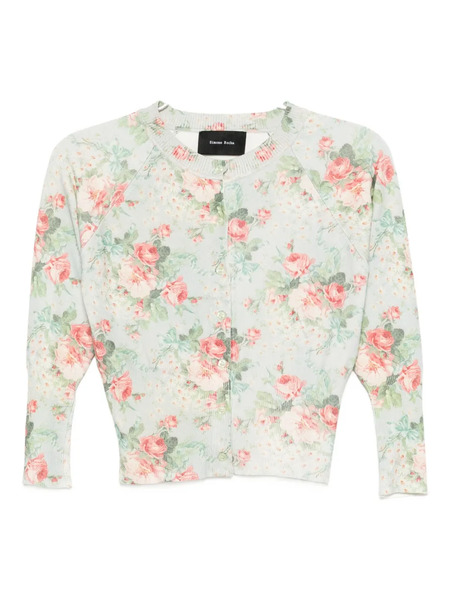  Simone Rocha Floral Shrunken Cardigan - Blue 