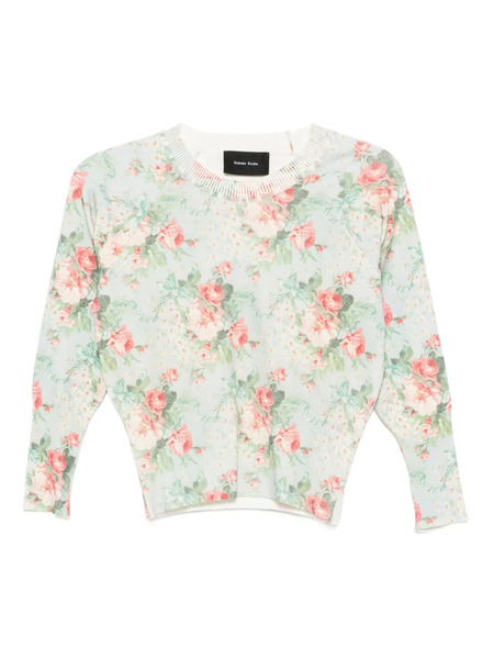  Simone Rocha Floral Shrunken Top - Blue 