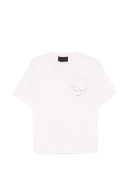  Simone Rocha Flower-appliqué T-shirt - Pink 