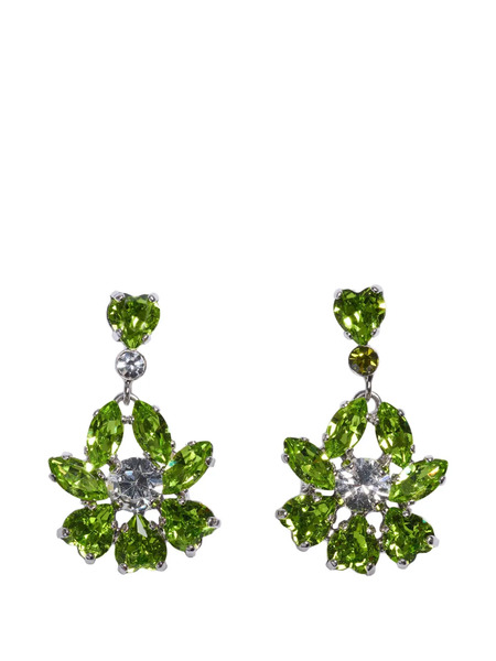  Simone Rocha Heartbloom Crystal Drop Earrings - Silver 