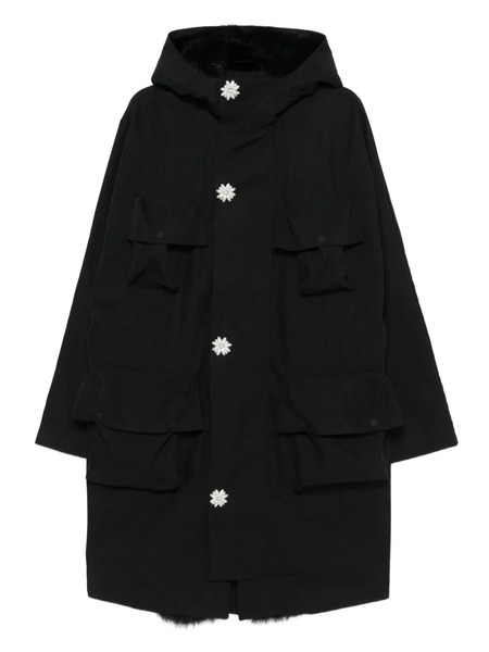  Simone Rocha Hooded Parka Coat - Black 
