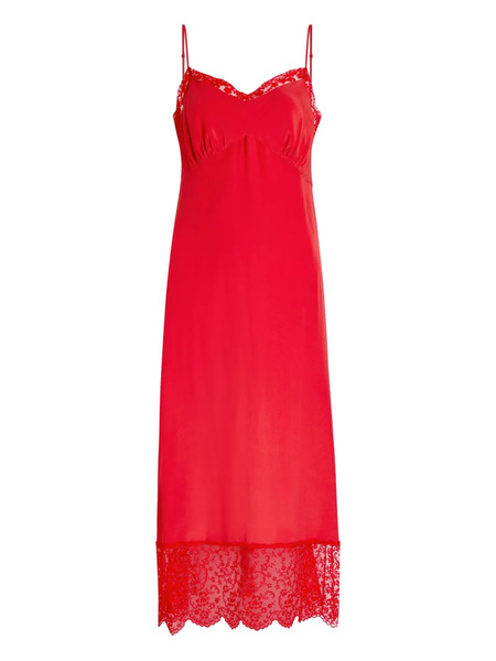  Simone Rocha Lace-trim Midi Slip Dress - Red 