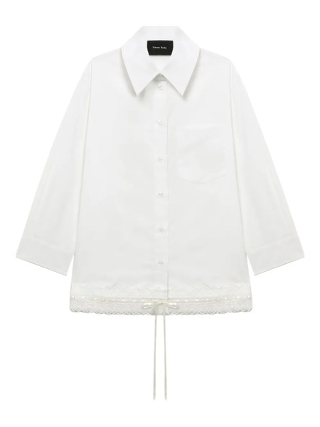  Simone Rocha Lace-trimmed Pocket Shirt - White 