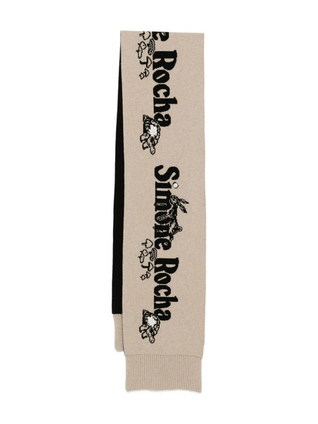  Simone Rocha Logo-printed Scarf - Brown 