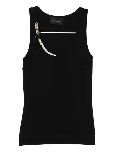  Simone Rocha Pearl-and-chain Tank Top - Black 