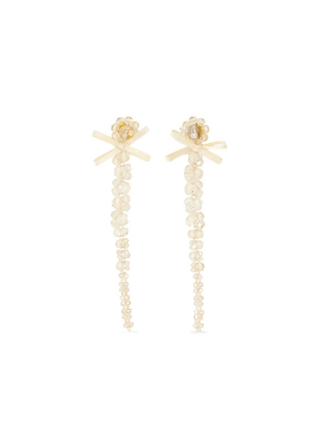  Simone Rocha Petite Bow Drip Earrings - Gold 
