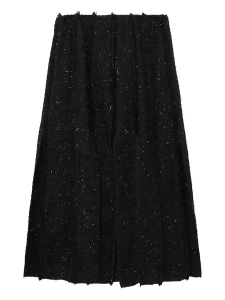  Simone Rocha Pleated Metallic-details Midi Skirt - Black 