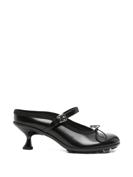 Simone Rocha Polished-leather Bow Mules - Black 