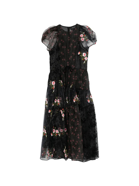  Simone Rocha Puff-sleeve Patchwork Dress - Black 