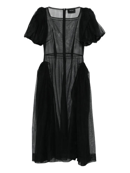  Simone Rocha Puff-sleeve Sheer Dress - Black 