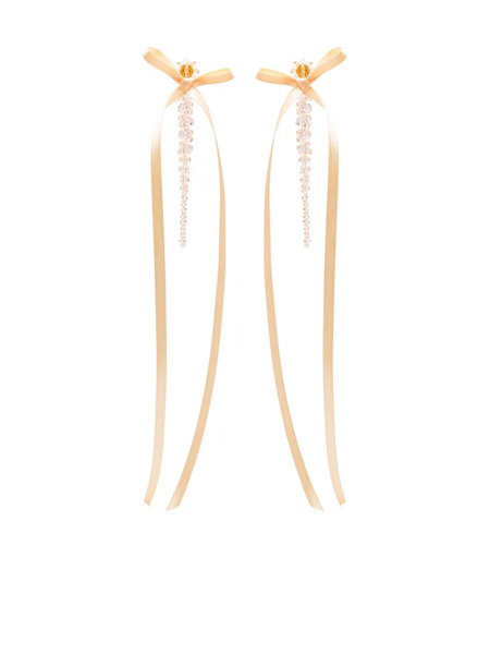  Simone Rocha Ribbon Bow Dangle Earrings - Pink 