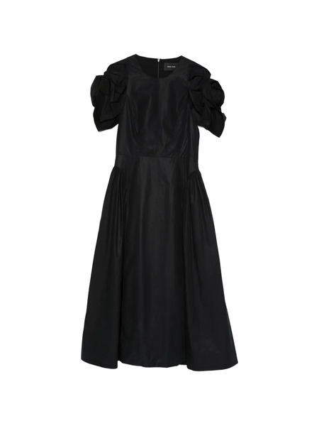  Simone Rocha Rose Puff-sleeve Midi Dress - Black 