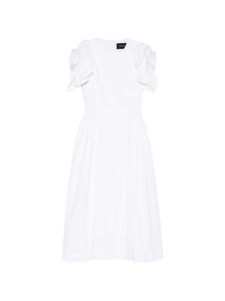  Simone Rocha Round-neck Ruffled Midi Dress - White 