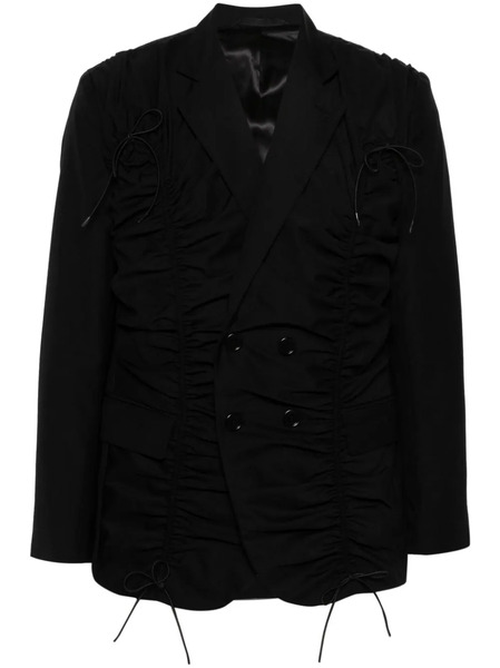  Simone Rocha Ruched Double-breasted Blazer - Black 