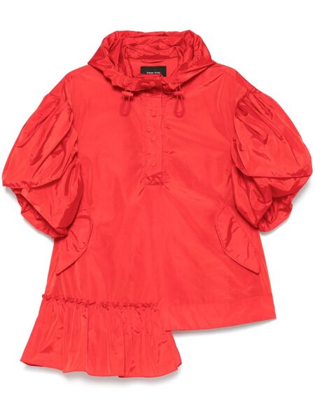  Simone Rocha Ruffle-detail Petal-sleeve Hoodie - Red 