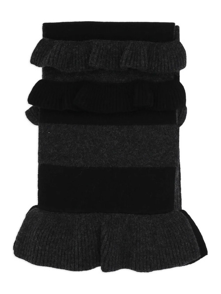  Simone Rocha Ruffled Logo Scarf - Grey 