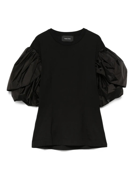  Simone Rocha Ruffled-sleeves T-shirt - Black 