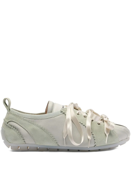  Simone Rocha Satin-ribbon Ballerina Sneakers - Green 