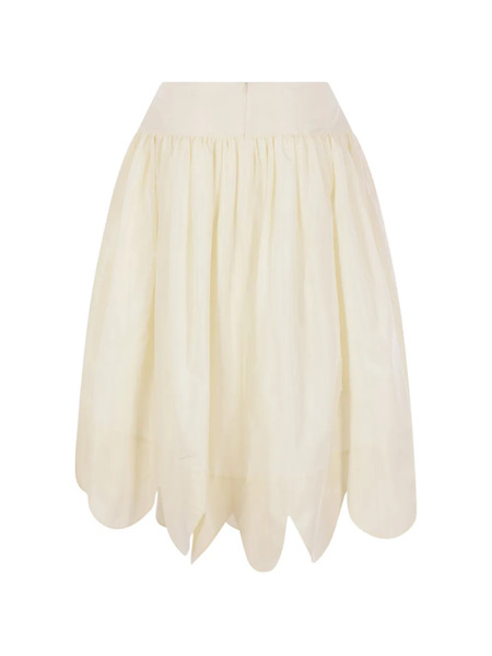  Simone Rocha Scalloped-hem Midi Skirt - Neutrals 