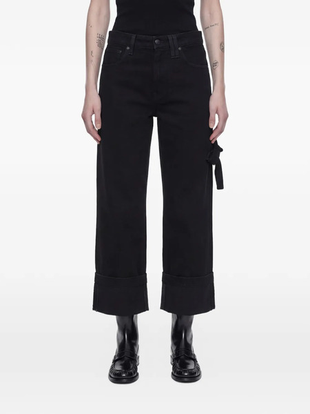  Simone Rocha Tie Detail Cropped Jeans - Black 