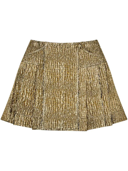  Simone Rocha Tie-detail Pleated Mini Kilt - Gold 