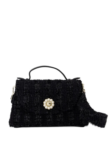  Simone Rocha Valentine Pearl-embellished Tweed Mini Bag - Black 