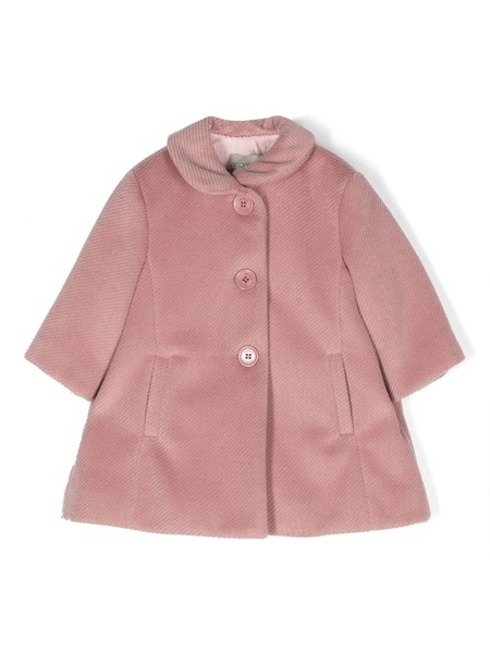  Simonetta Bib-collar Textured Coat - Pink 