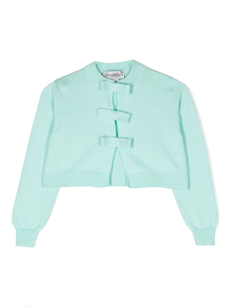  Simonetta Bow-detail Cropped Cardigan - Green 