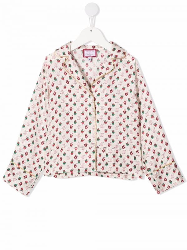  Simonetta Embroidered Button-down Shirt - Neutrals 