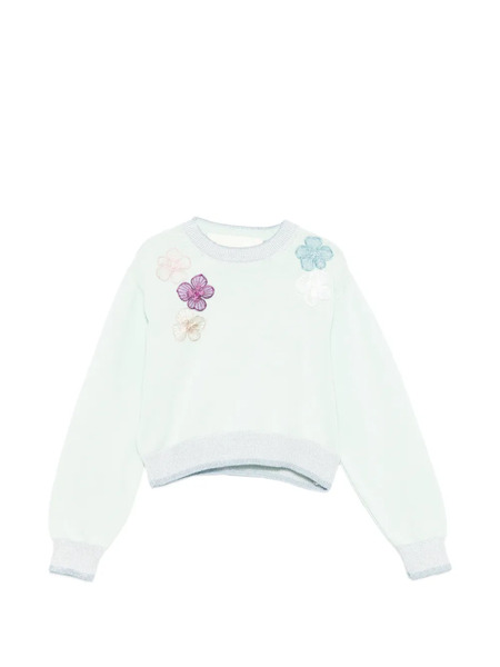 Simonetta Floral Appliqué Sweater - Green 